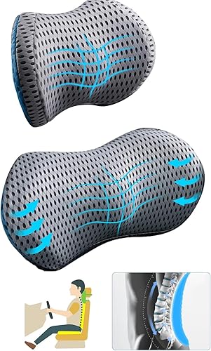 Almohada de apoyo lumbar y almohada cervical, almohadas cervicales ergonómicas de espuma viscoelástica para aliviar el dolor de cuello bajo,