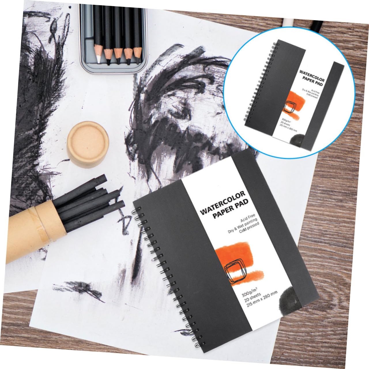 Carnet de Croquis Artistique Noir 2pcs à Couverture Rigide