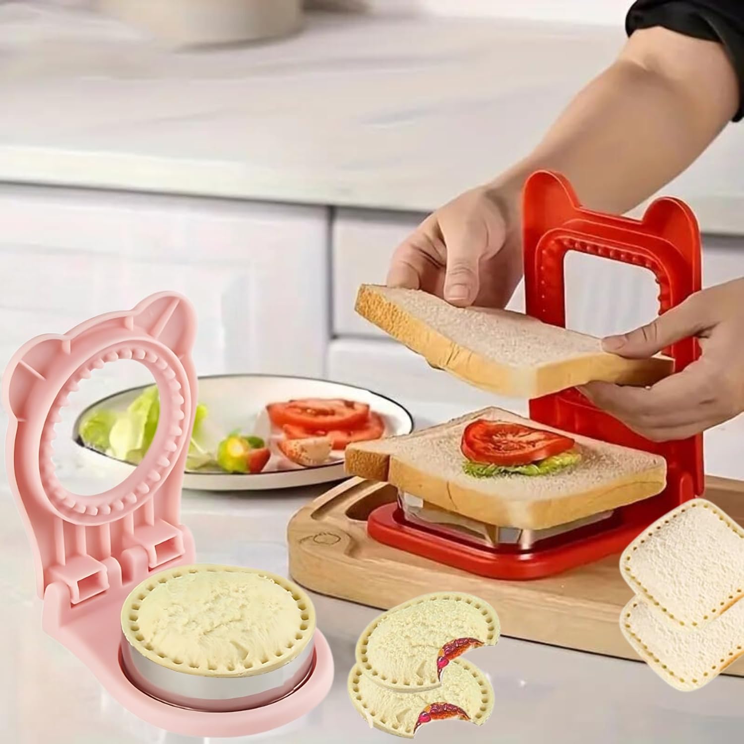 OVIOL Sandwich Cutter Sealer (Set of 2 Round and Sqaure) Sandwich Cutter Shapes for Kids Pocket Square Sandwich Molds Cutter and Sealer Uncrustable Sandwich Cutter for Kids Pocket Sealer (B0D9HB2H2N) Amazon Price History, Amazon Price Tracker