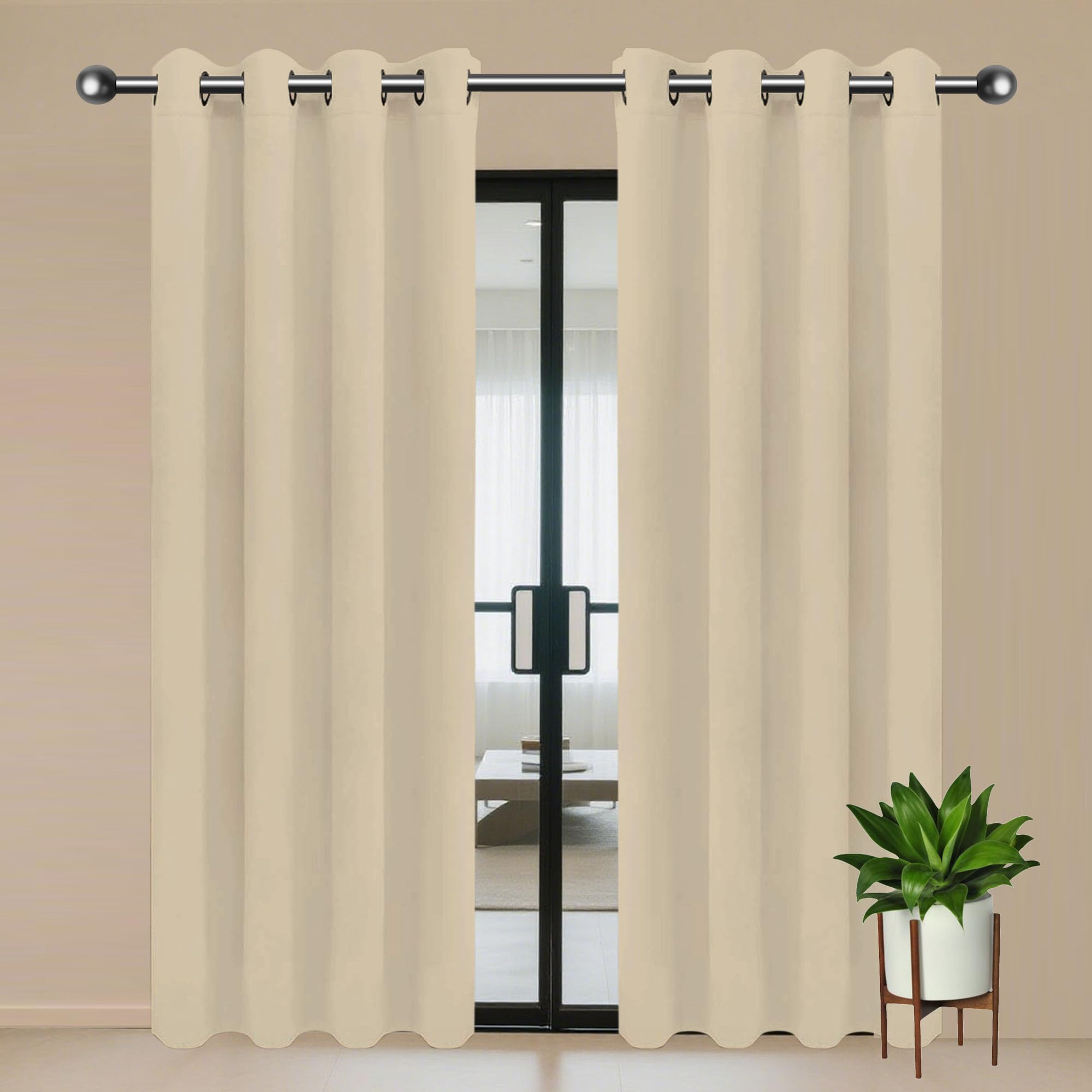 Rideaux modernes 164x150cm en tissu polyester noble pour décoration d'intérieur