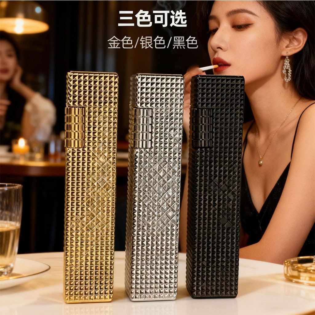 ミニチュアスクエアヴィンテージ灯油ライター手作り真鍮彫刻サイドスライドホイール点火コレクションギフト(Silver 2)