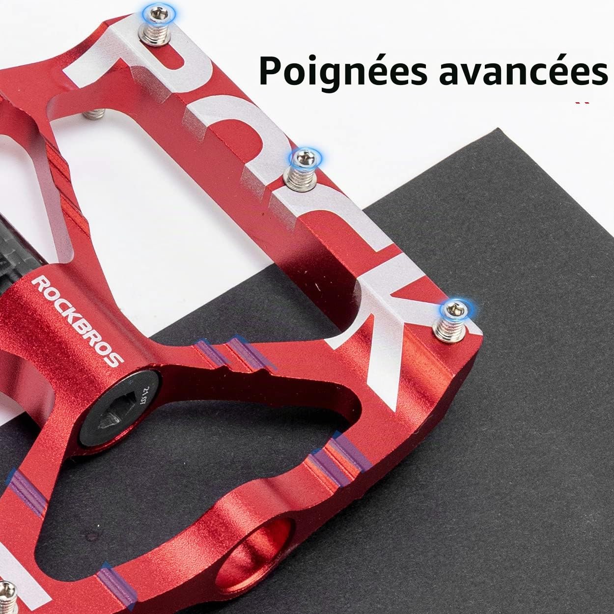 ROCKBROS Pédales Plates de Vélo Universelles Pédales Antidérapant à Plate-Forme Large pour VTT Vélo de Route en Aluminum Anti-Glissant Accessoires de Vélo Anti-Poussière Grande Surface Noir Rouge