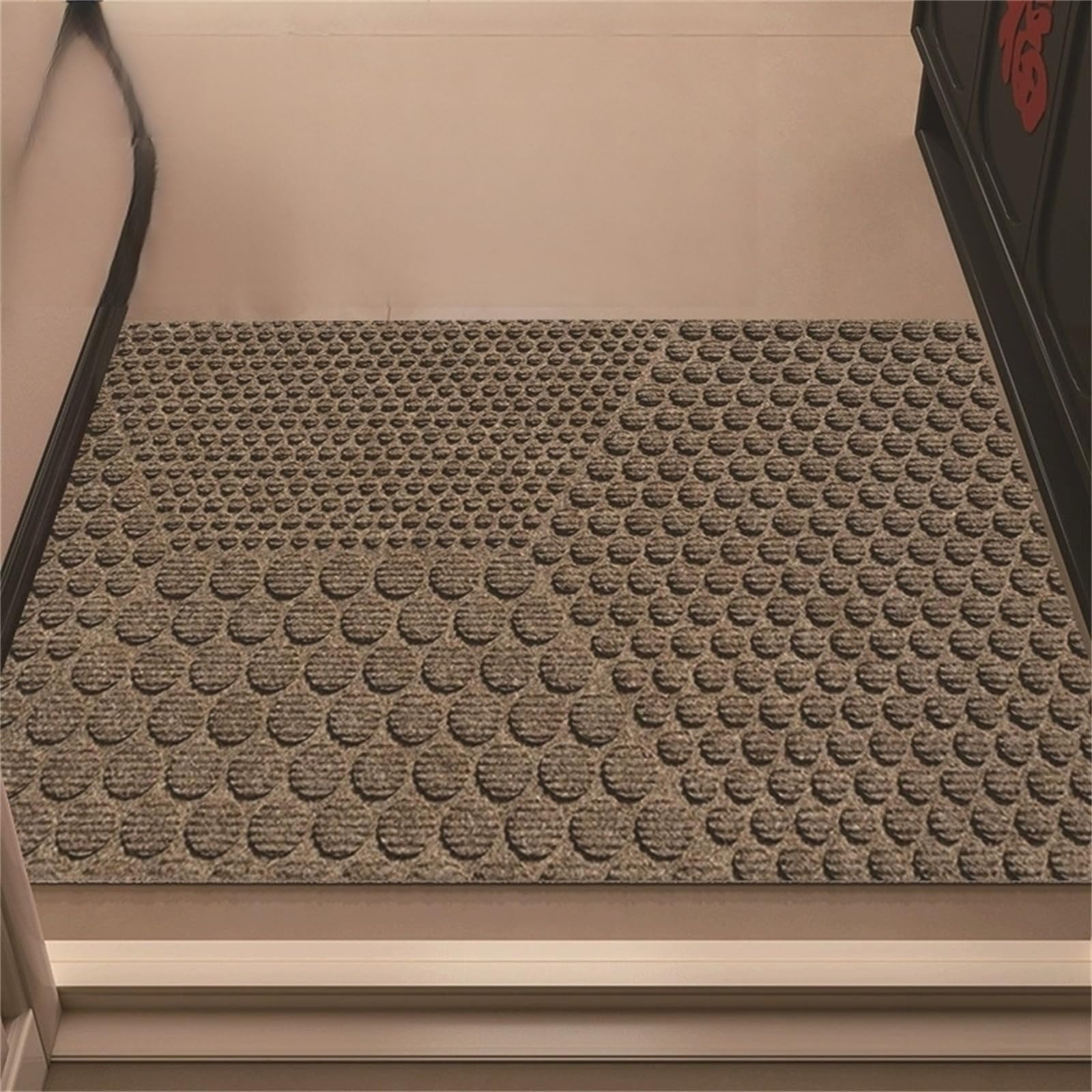 Paillasson pour porte entree et patio tapis de sol marron fonce