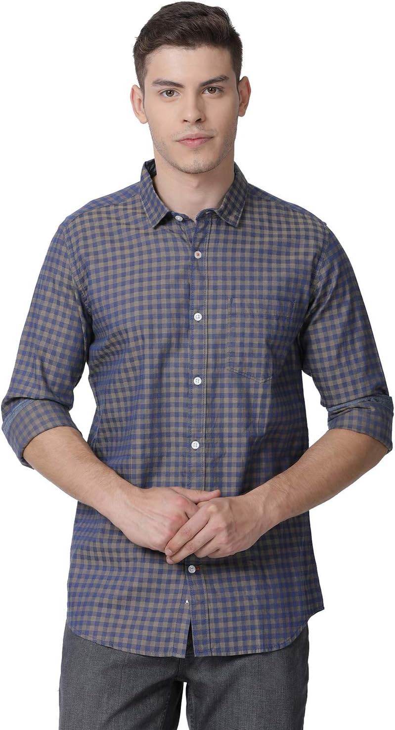 Mucho Solo Men's Casual Checkered Shirt ; Multicolored
