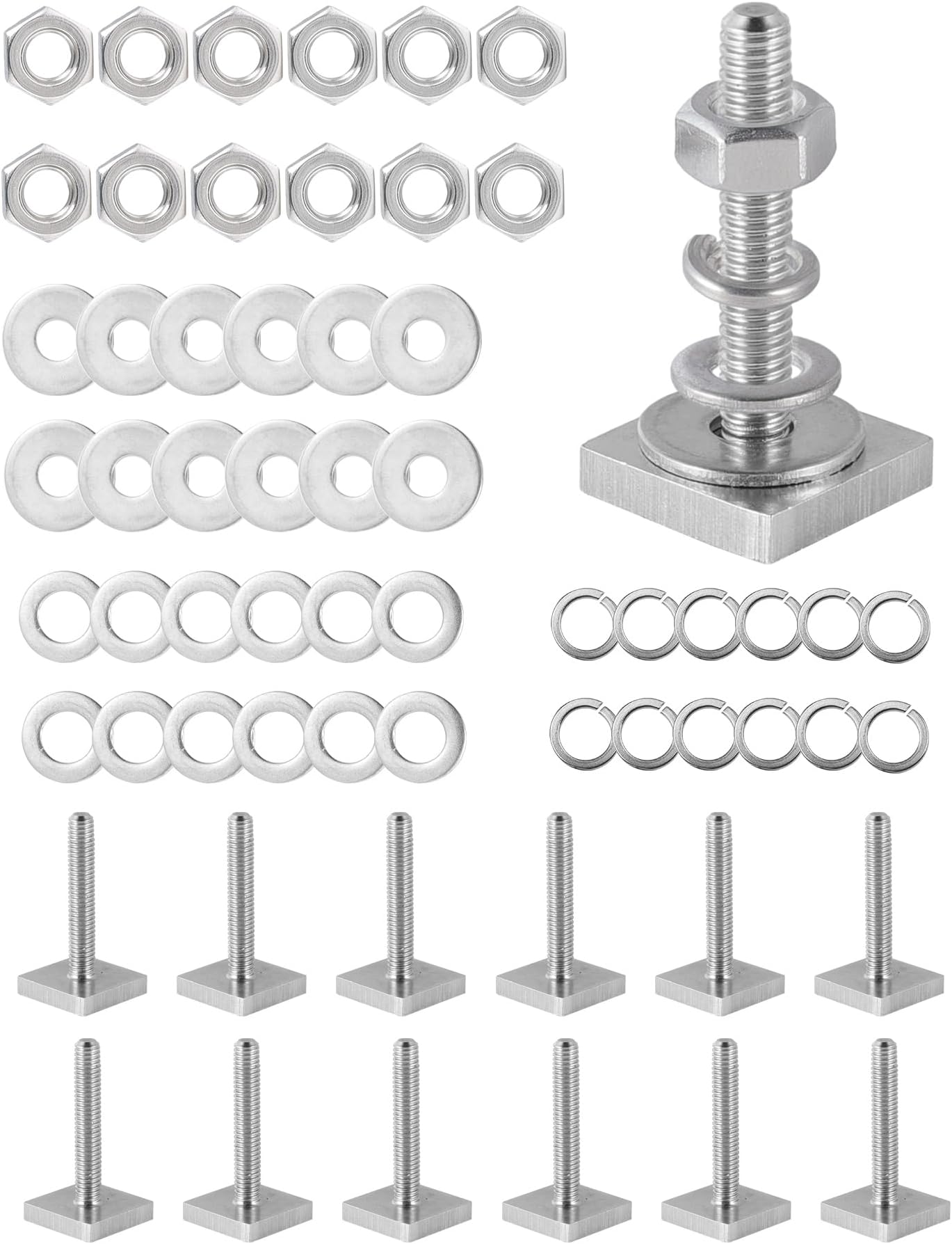 T Slot Bolts for Thule, Yakima Roof Rack Cross Bars, Platform, Cargo Basket, Stainless Square T