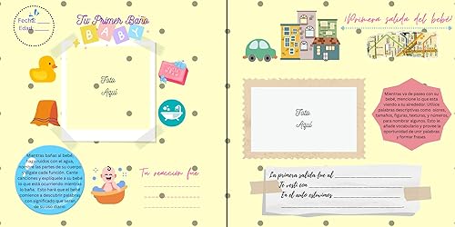Miniatura 4 de Álbum del Primer Año del Bebé * álbum de memorias del bebé * colocar fotos, recuerdos y logotipos * unisex * perfecto para niños y niñas * regalo de