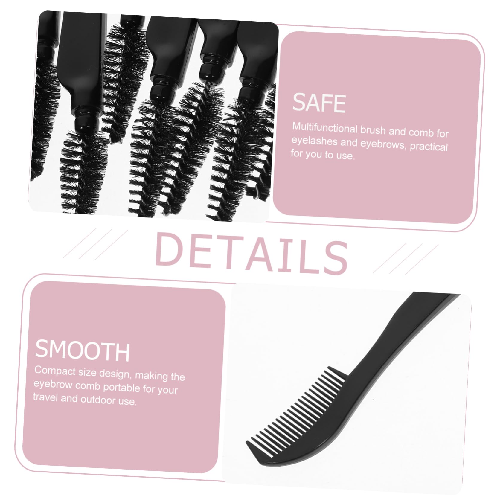 FOMIYES Eyelash Comb Brow Brush Set 2-in-1 Makeup Tool Dense Lash Comb for Separating and Eyelashes Brows