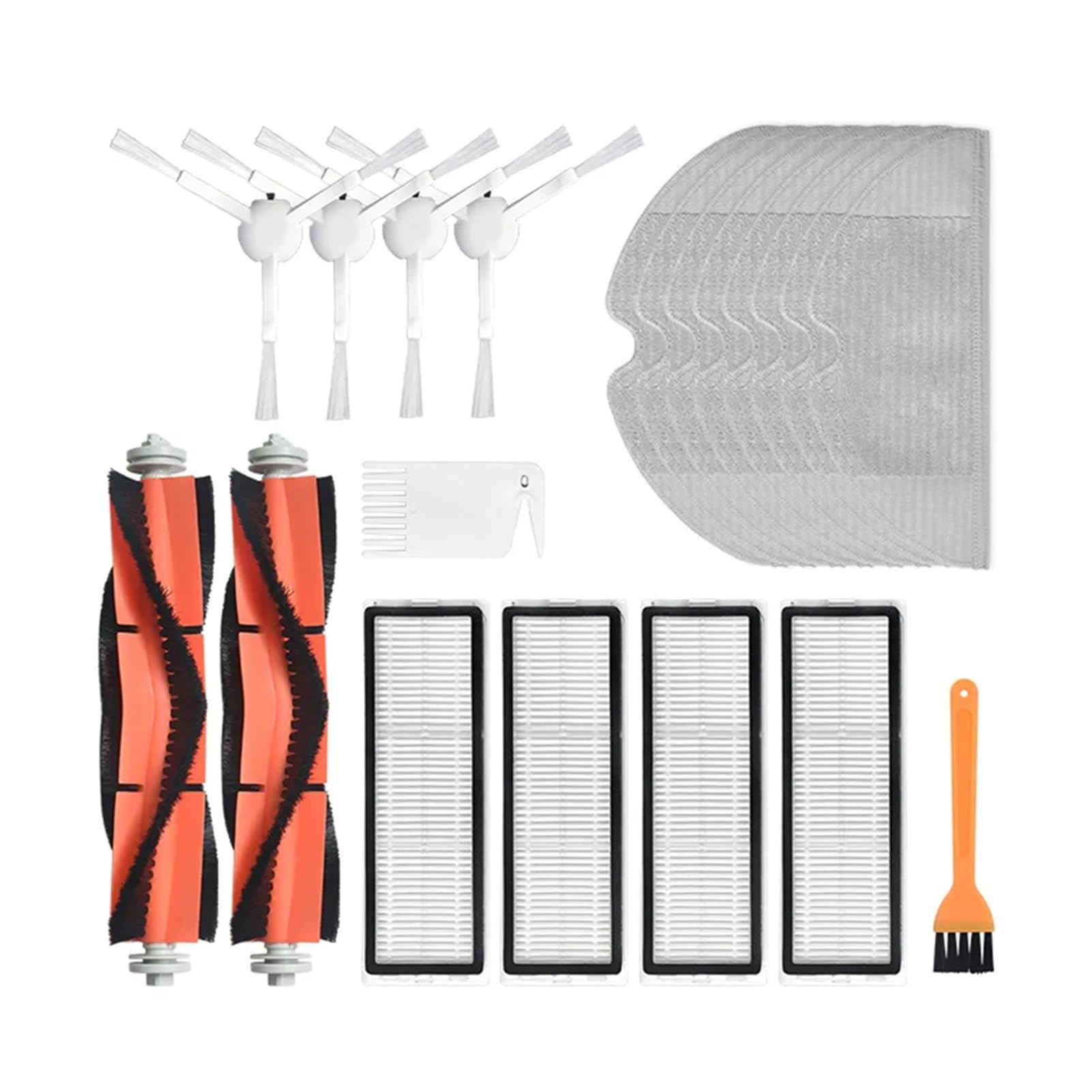 Dirlux Compatible with XIAOWA E352 Xiaomi Mijia 1C 2C 1T Dreame F9 Robot Vacuum Main Brush Side Brush Filter Mop Kit(Set C)