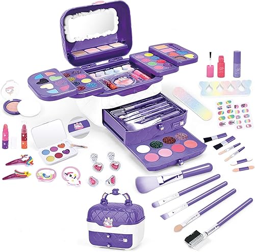 Maquillaje lavable para niñas Kit de maquillaje real para niños pequeños, juego de maquillaje para niños pequeños, regalos de Navidad, regalos de