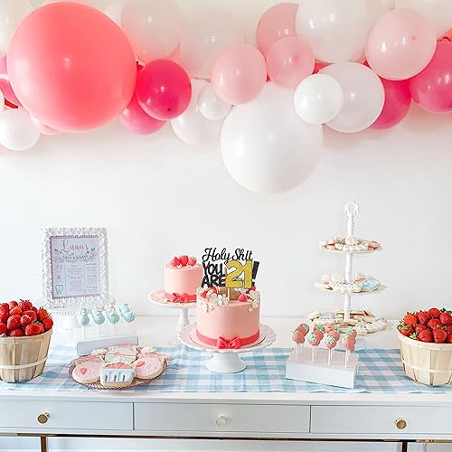 Miniatura 5 de 1 paquete de decoración para tartas con purpurina de 21 cumpleaños para dulces de 21, veintiún saludos a 21 años de edad, fiesta de cumpleaños,