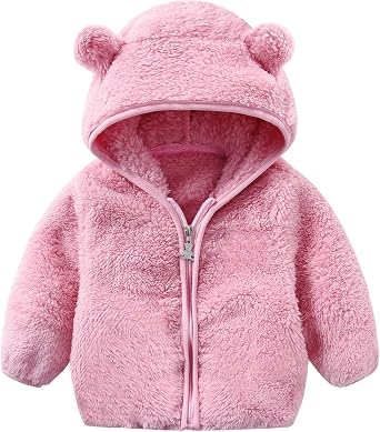 Baby Girls Winter Fleece Jackets For Toddler Boys Coats With Hood