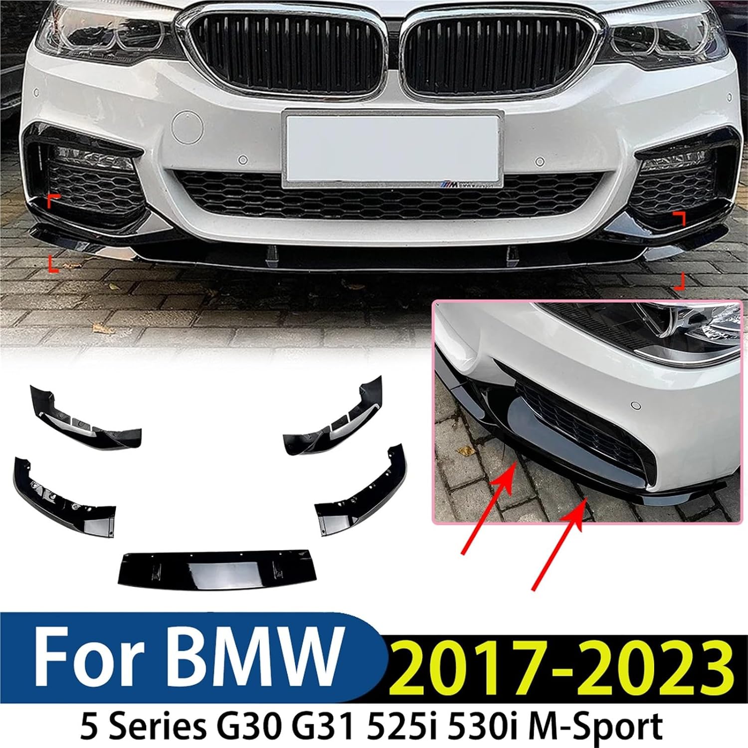 Body Cover Guard Car Front Bumper Lip Spoiler Splitter image 2