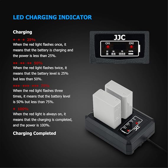 BLN-1 Dual Battery Charger Build-in USB Cable Compatible with Olympus OM-D E-M1 OM-D E-M5 OM-D E-M5 Mark II Pen E-P5