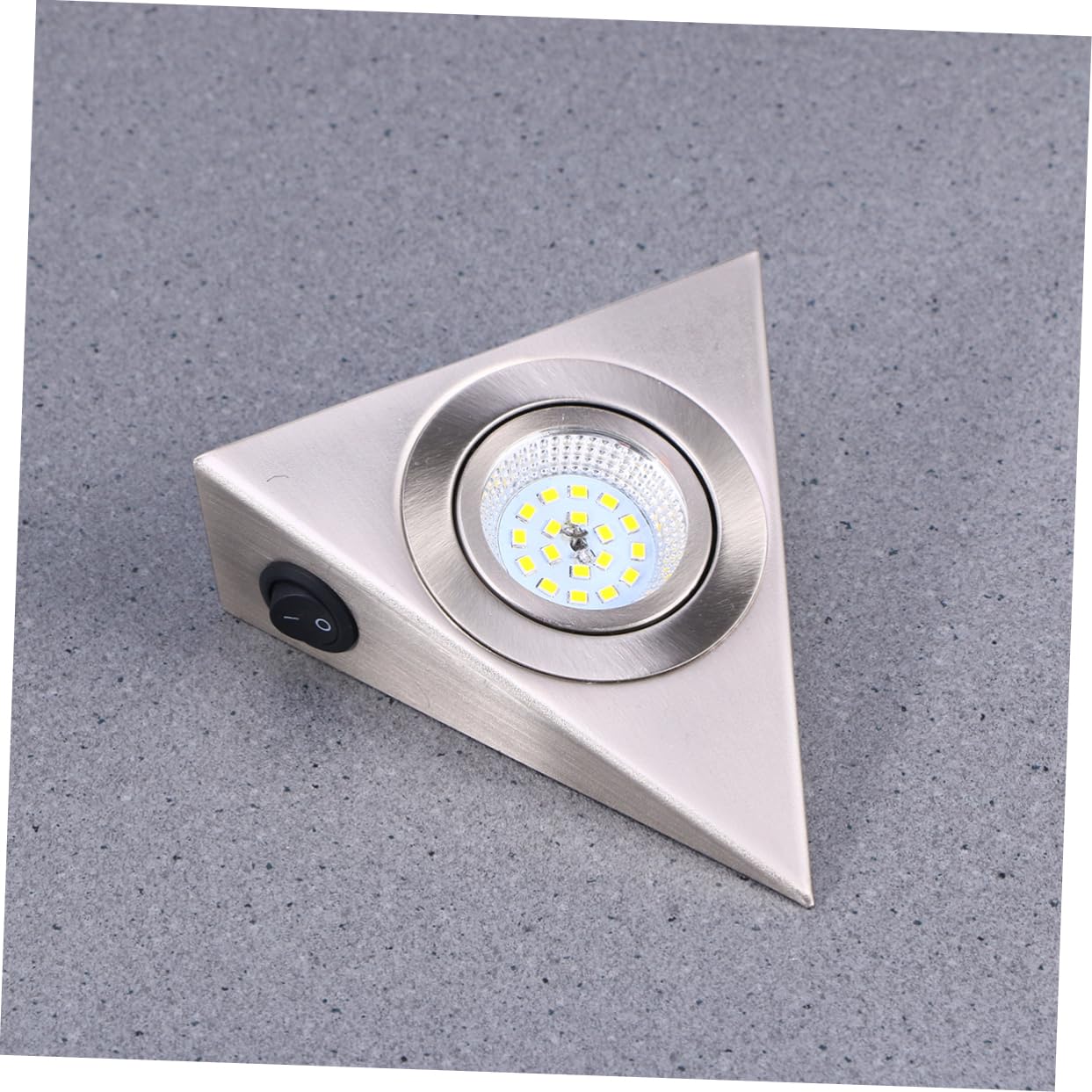Housoutil Éclairage Led Sous Meuble Triangulaire En Acier Inoxydable Brossé Lumière Blanche Naturelle Pour Cuisine Placard Cave À Vin Meuble Tv