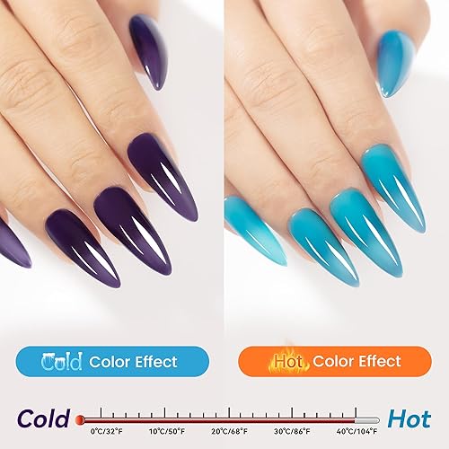 Vista 198 de YTD Likomey Brocade Glitter - Esmalte de uñas de gel que cambia de color, 0.5 onzas líquidas, color rosa intenso a violeta, brillo brillante, cambio