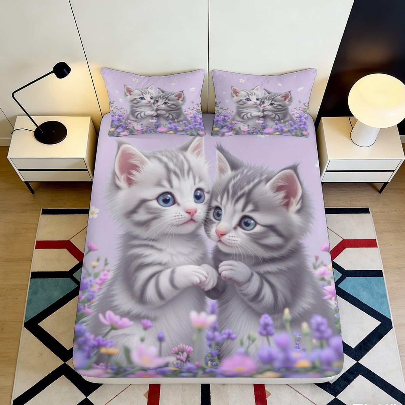 3D Printed Tiger Pattern Fitted Sheet Microfiber Deep Pocket Non-Slip Bedding Tiger Mattress Fitted Cover Elastic Hem 120x200x25cm
