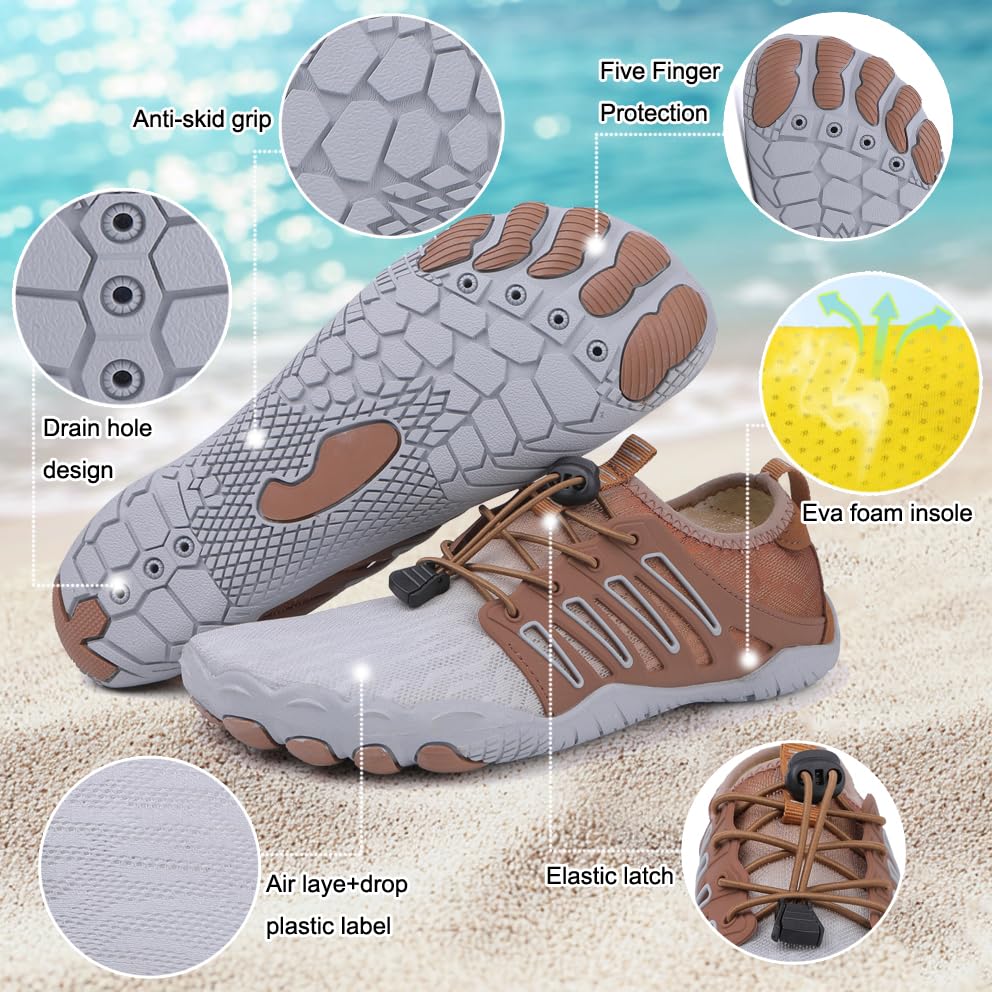 Image of Hike Barefoot Shoes Womens Men,Unisex Barefoot Water Shoes Breathable, Anti-Slip Hiking Footwear for Athletic Wide Toe Shoe Footwear for Hiking, Walking, Running, Yoga, and Water Sports