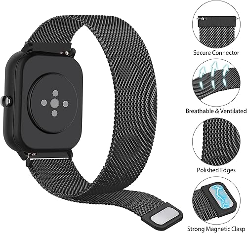 Miniatura 2 de Wanme Metal Bands for Amazfit GTS 4  GTS 4 Mini  GTS 3  GTS 2  GTS 2e  GTS 2 mini, 20mm Quick Release Stainless Steel Replacement Watch Strap for