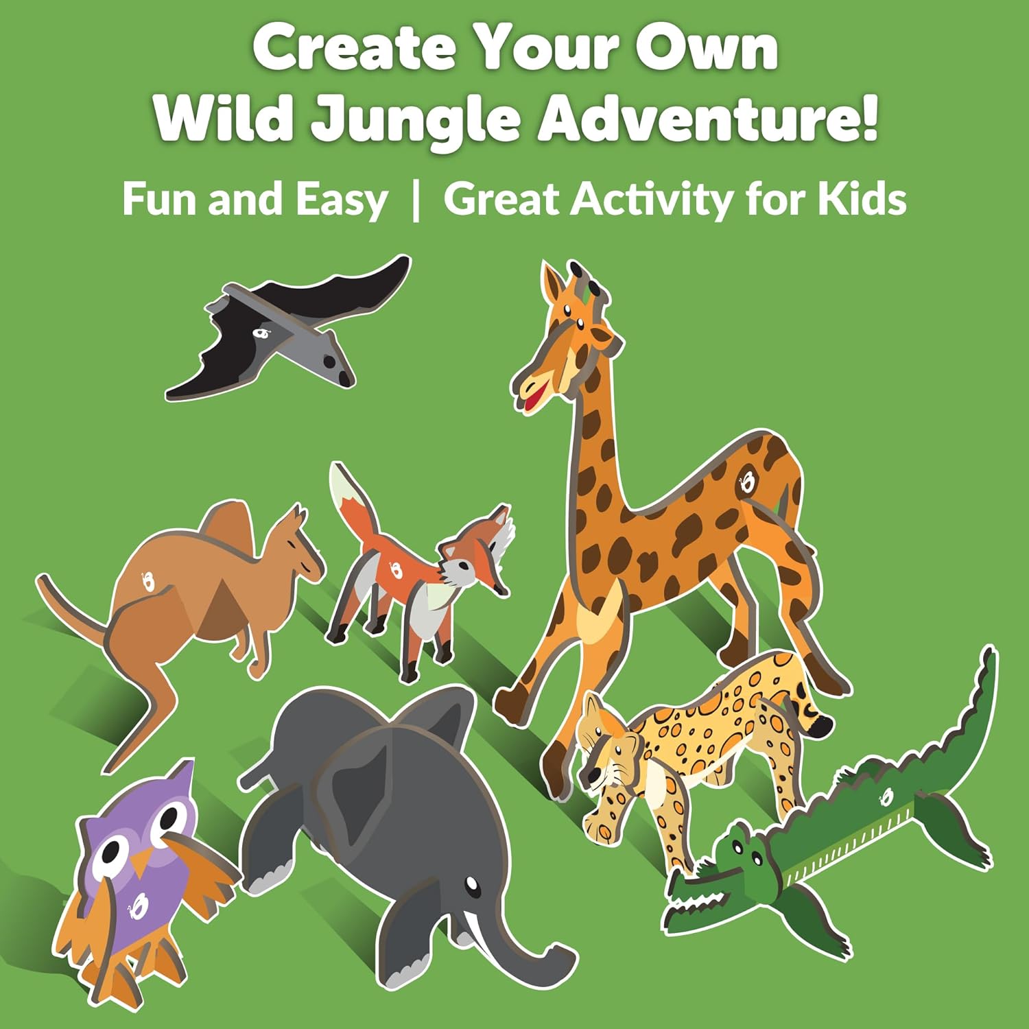 Butterfly EduFields 3D Wooden Animal Puzzles for Kids for Age 2-4 Girl & Boy | Birthday Gift for Kid Ages 2,3,4 Years | Educational Toys for Kids 2,3,4 Years | DIY Craft Kit