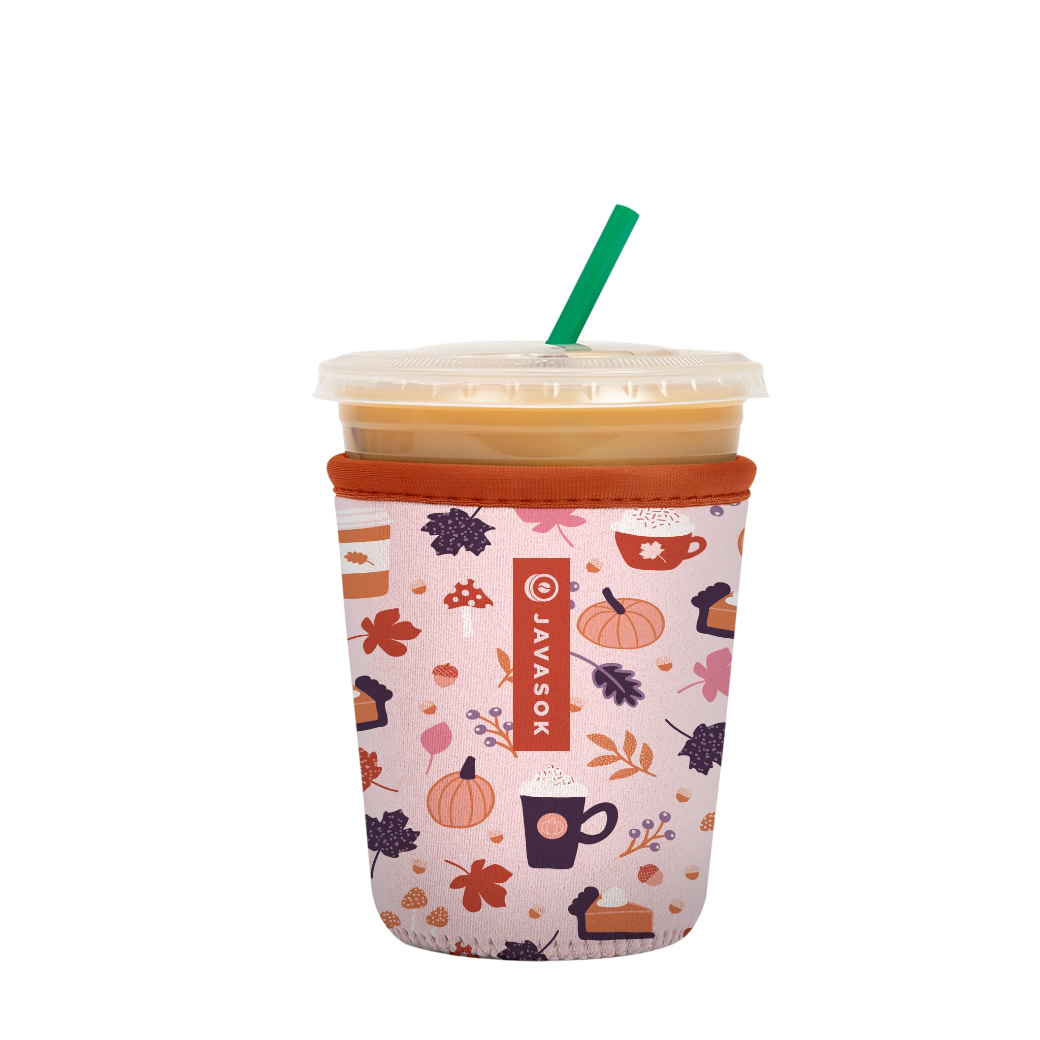 Sok It JavaSok Iced Coffee & Cold Soda Insulated Neoprene Cup Sleeve (PSL, Small: 16-20oz)