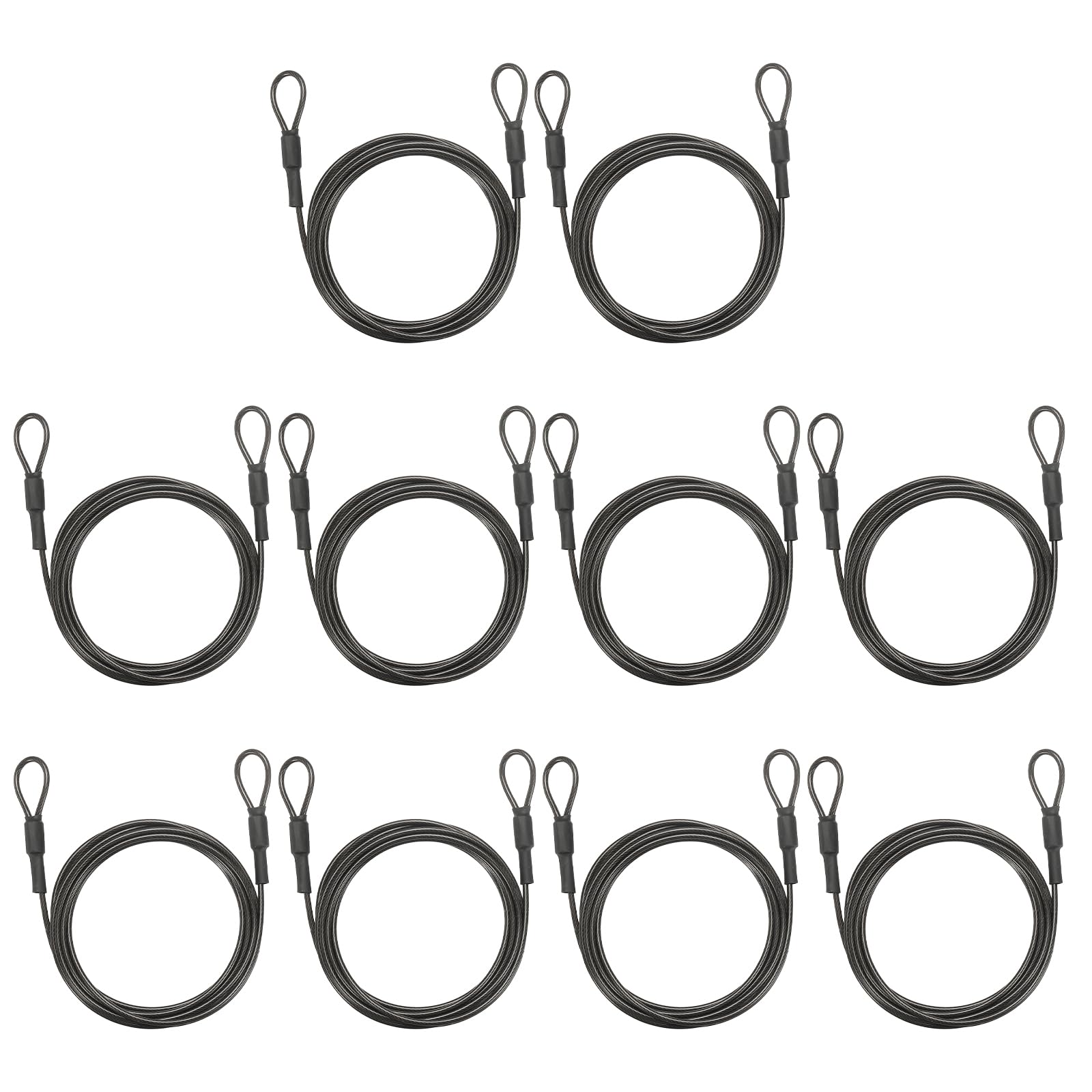PATIKIL Security Cable Lock (2.5mm x 2.5m, 8.2ft, Gray)(10Pcs) — image 1