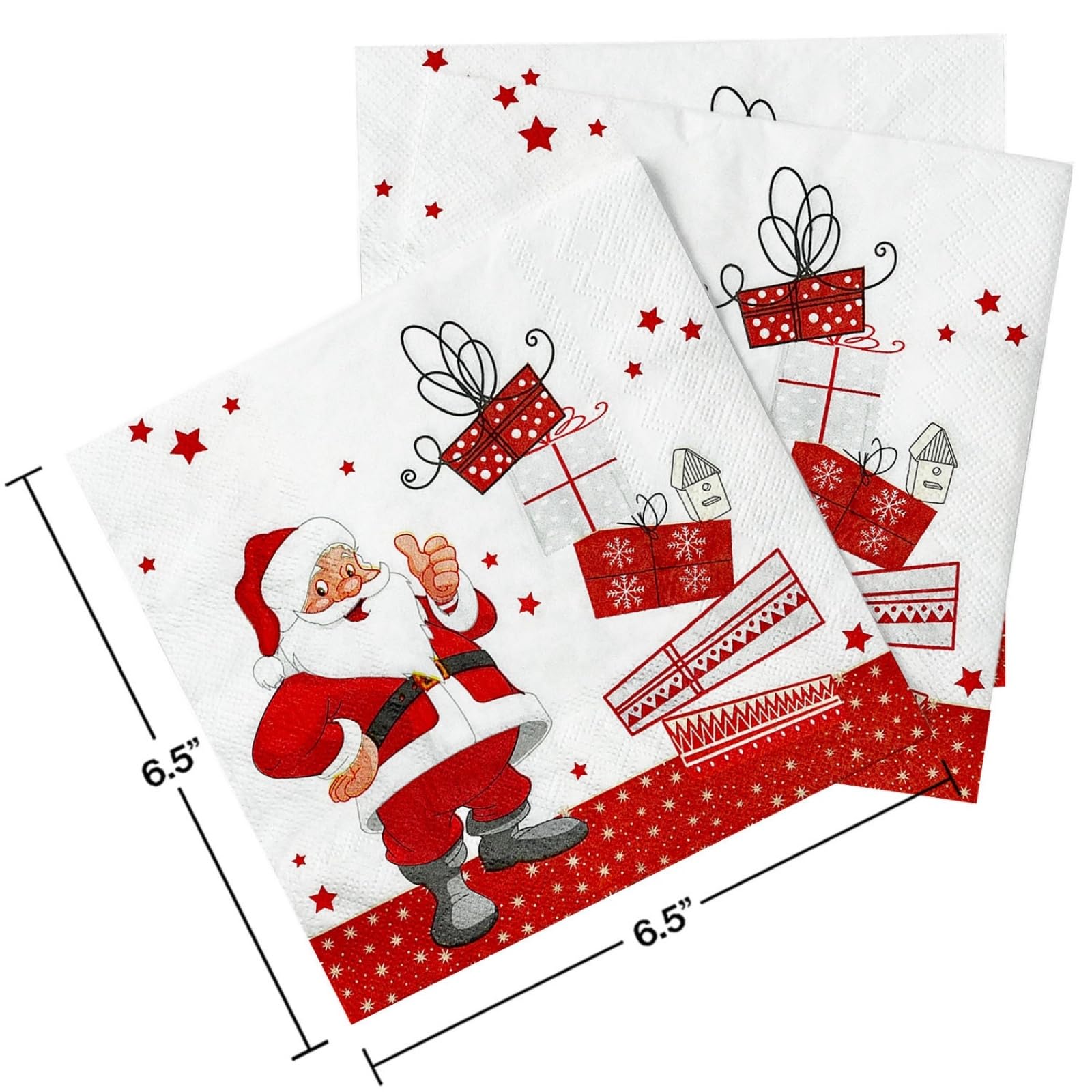Tovaglioli di Carta Stella Di Babbo Natale Tovaglioli per Decoupage Decorati Tovaglioli Bar Compleanno Carta Lgienica Tovagliolo Decorazione Da Tavola Usa e getta Per Matrimoni Feste 30 Packs(33x33cm)