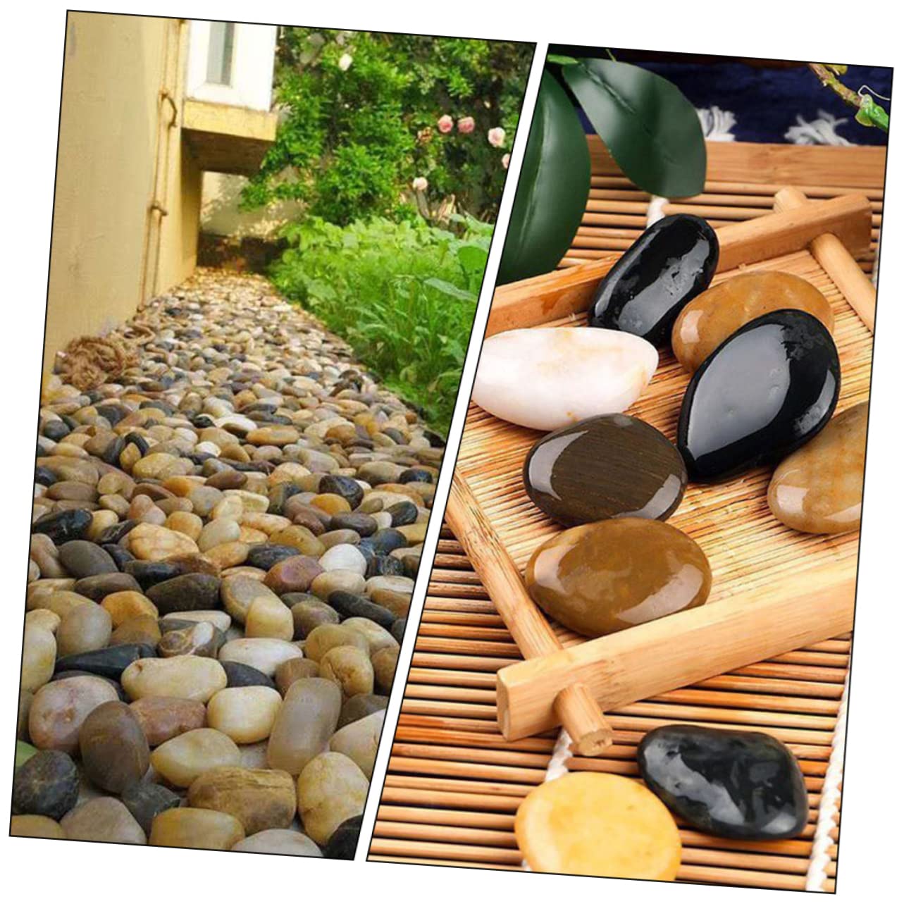 TOYANDONA Natursteine für Aquarien Kieselsteine Dekorative Regenbogensteine Pflegeleichte Garten und Aquarienaccessoires für Deko Ideen