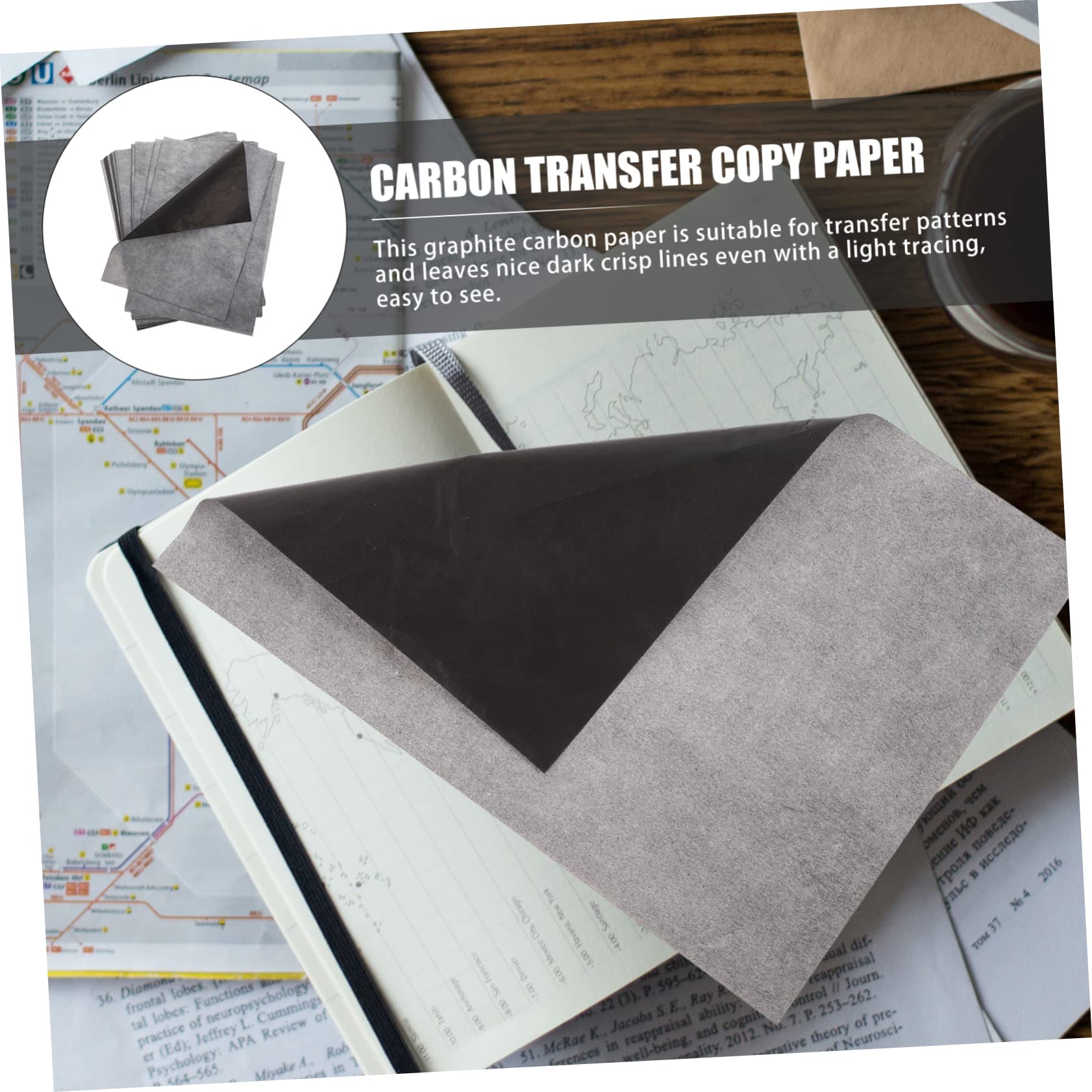 ARTIBETTER 4 Ensembles Papier De Transfert Graphite Noir Papier De Copie Carbon Pour Tracé Dessins Sur Durable Et Facile À Utiliser 100 Feuilles*4