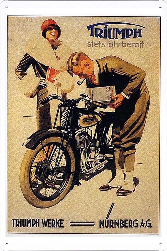 Brandless Triumph Motorcycle Stets Fahrbereit Targhe in Metallo Vintage Wall placca Decorazione della Parete di Metallo d'Epoca Adesivi murali Regalo Cafe Bar Pub Compleanno