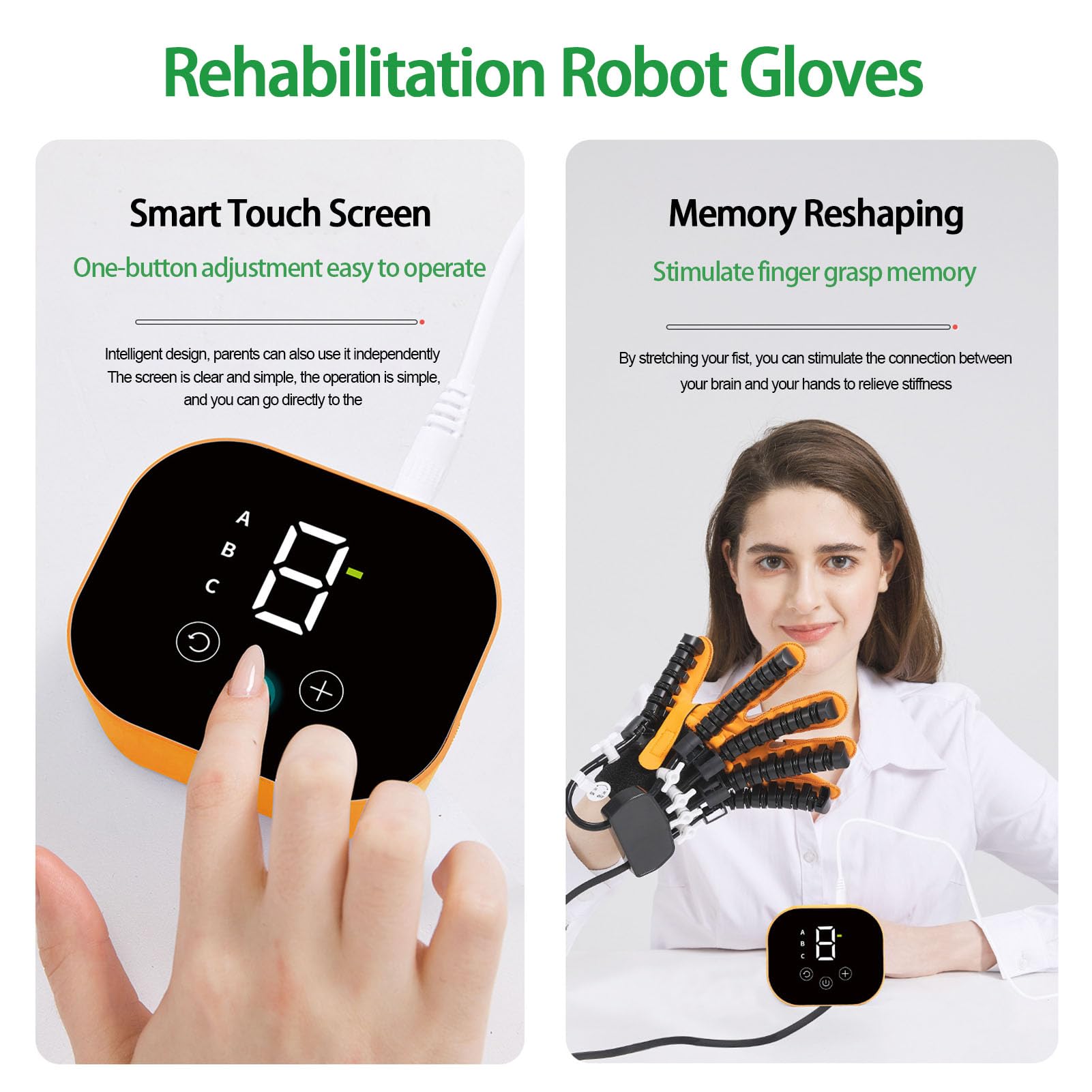 Guantes De Robot De Entrenador De RehabilitacióN Equipo Funcional De RecuperacióN De Trazo De Mano Para ParáLisis De La Mano Espasticidad ParáLisis Cerebral Pacientes(Size:Mano derecha S,Color:A)