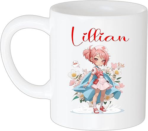 Taza de café con nombre Lillian Nurse Regalos divertidos, taza personalizada para enfermera, NHS, Doctor, Regalos de atención médica, enfermera