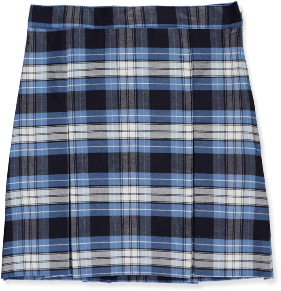 Cookie's Girls' Box Pleat Plaid Uniform Skirt - Blue/White *Plaid #76*, 6X