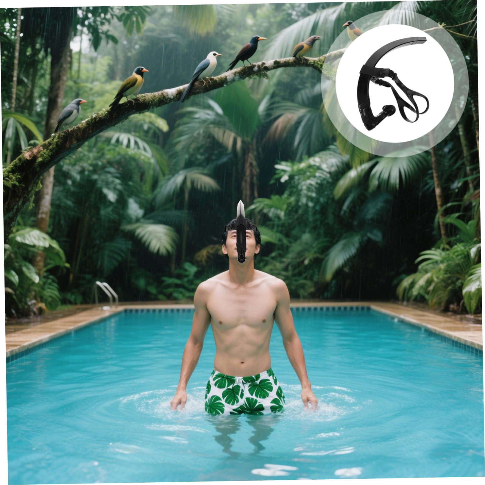 Toddmomy Snorkel para Nadar Correa Ajustable Cabeza Boquilla De Silicona De Montaje Central Equipo De Snorkel para Entrenamiento Piscina y Aguas Abiertas para Adultos
