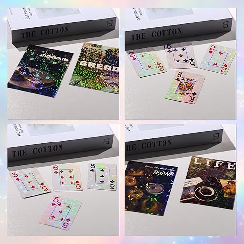 Miniatura 5 de 36 hojas de papel adhesivo holográfico, película laminada de vinilo transparente para calcomanías, impermeable, superposición transparente,