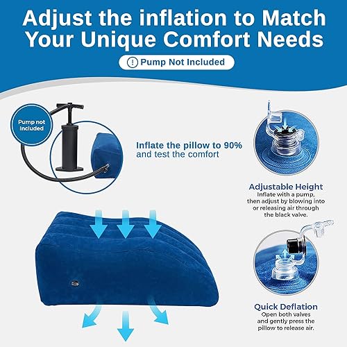 Miniatura 3 de Almohada inflable de elevación de piernas  Almohada inflable de piernas y almohada de rodilla para viajes  Cuña para dormir en la cama y diseño de