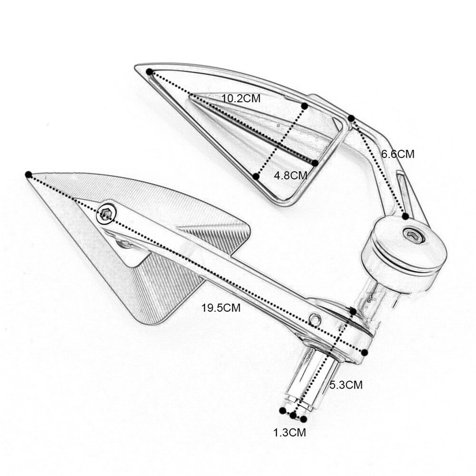 Universale Alluminio CNC Motociclo 22 Millimetri Manubrio Bar End Side Vista Posteriore Specchi Per Ka.was.aki Per Ya.ma.ha Accessori Specchietti Manubrio(Silver)