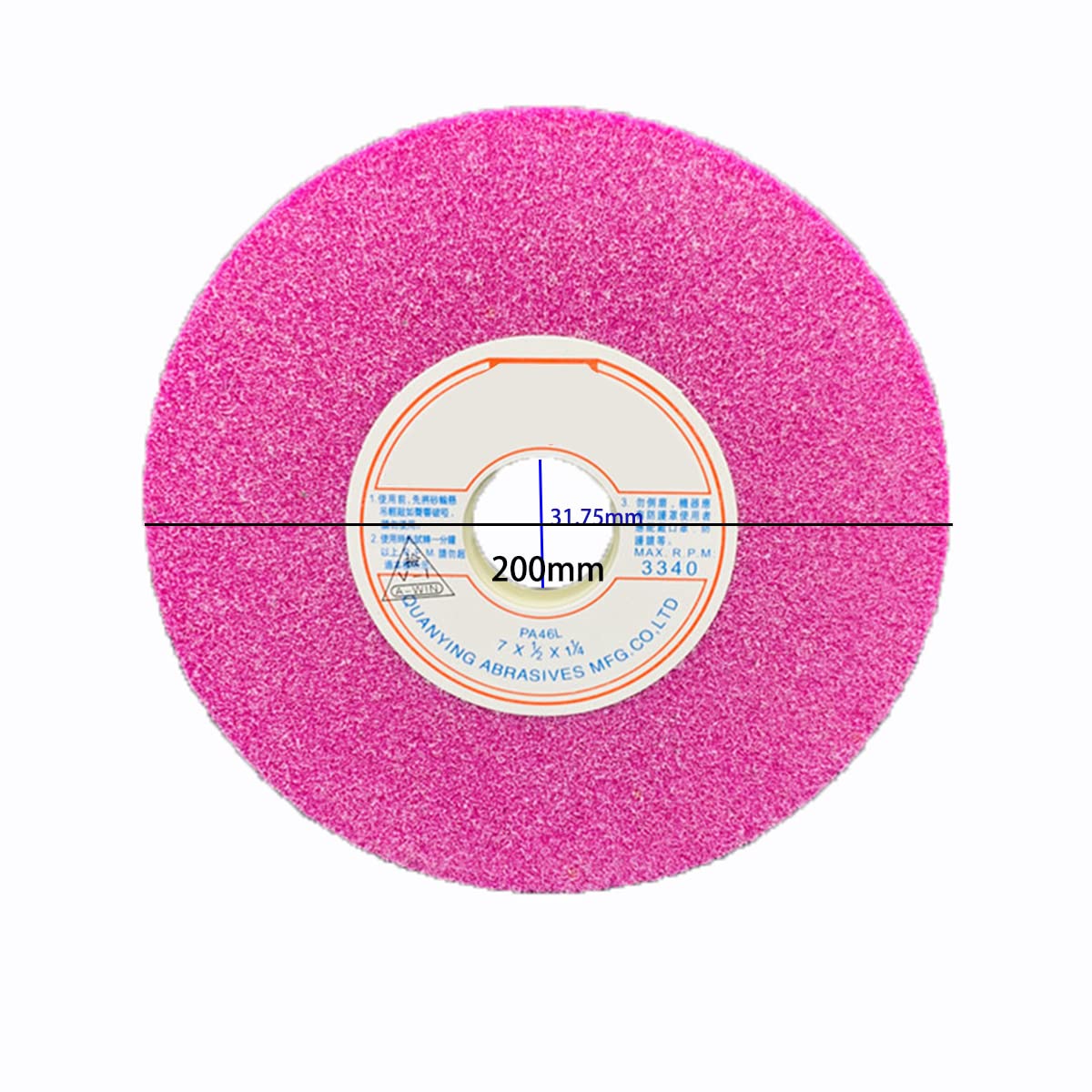 tarcze szlifierskie, Materiał ściernicy stołowej: chromowo-korund, średnica zewnętrzna 200 mm, otworu 31,75, grubość 13 mm/100#(60#)