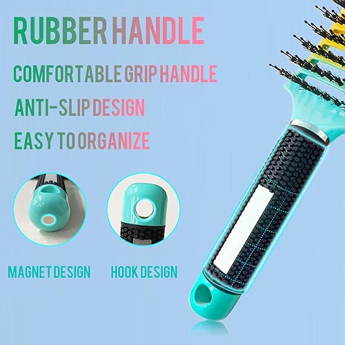 Miniatura 6 de Cepillo desenredante de cerdas de jabalí, cepillo desenredante, cepillo para desenredar, cepillo de cerdas de jabalí, peine flexible para