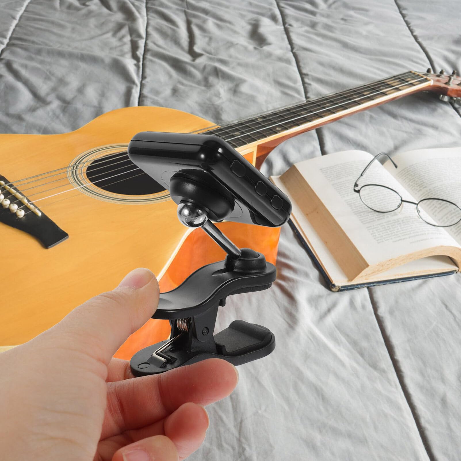 ibasenice 3stücke Akustischer Gitarren-stimmgerät Mit Wiederaufladbarem Clip Präzise Tuning-technologie Für Ukulele Bassgitarre Langlebig Einfach Zu Bedienen Mit -display
