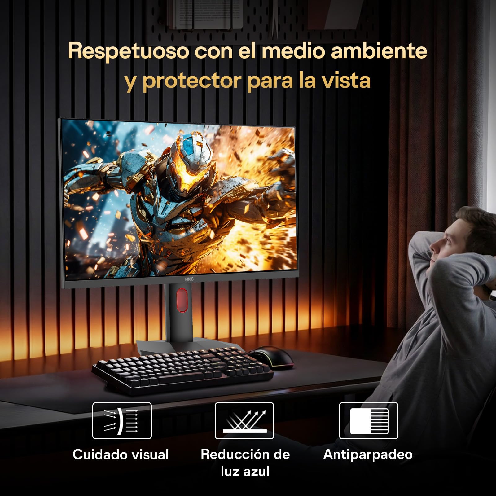 HKC Monitor Gaming 27 Pulgadas 4K UHD Fast IPS 160Hz, 1ms | Modo Dual FHD 320Hz, HDR400, 95 % DCI-P3, , HDMI 2.1 y DisplayPort 1.4, Soporte Ajustable en Altura,VESA 100×100