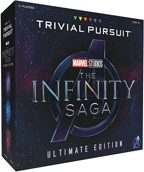 Trivial Pursuit Marvel Cinematic Universe Ultimate Edition | Officially Licensed | Collectible Trivia Board Game Featuring 6 Infinity Stone Location Movers, 1800 Questions, MCU Phases 1-3