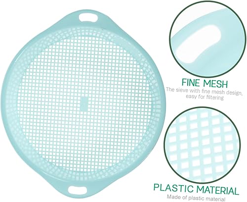 Miniatura 7 de Happyyami Tamiz de suciedad para jardín, tamiz de plástico para suelo, tamiz de suelo, filtro de malla, tamiz de suciedad con mango, herramienta de