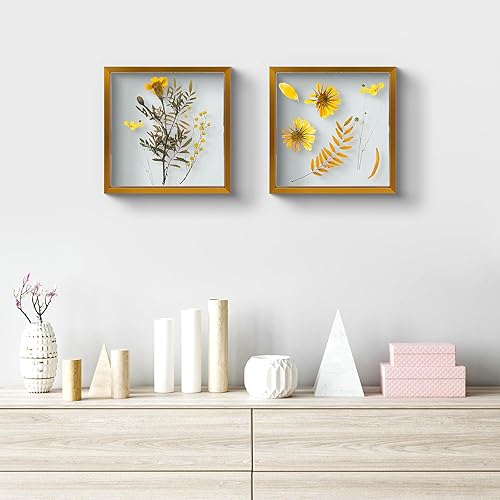 Vista 32 de Frametory, Marco de fotos flotante de 16 x 20 pulgadas, marco de fotos de metal, cristal real, para montaje en pared o mesa (negro, paquete de 2)