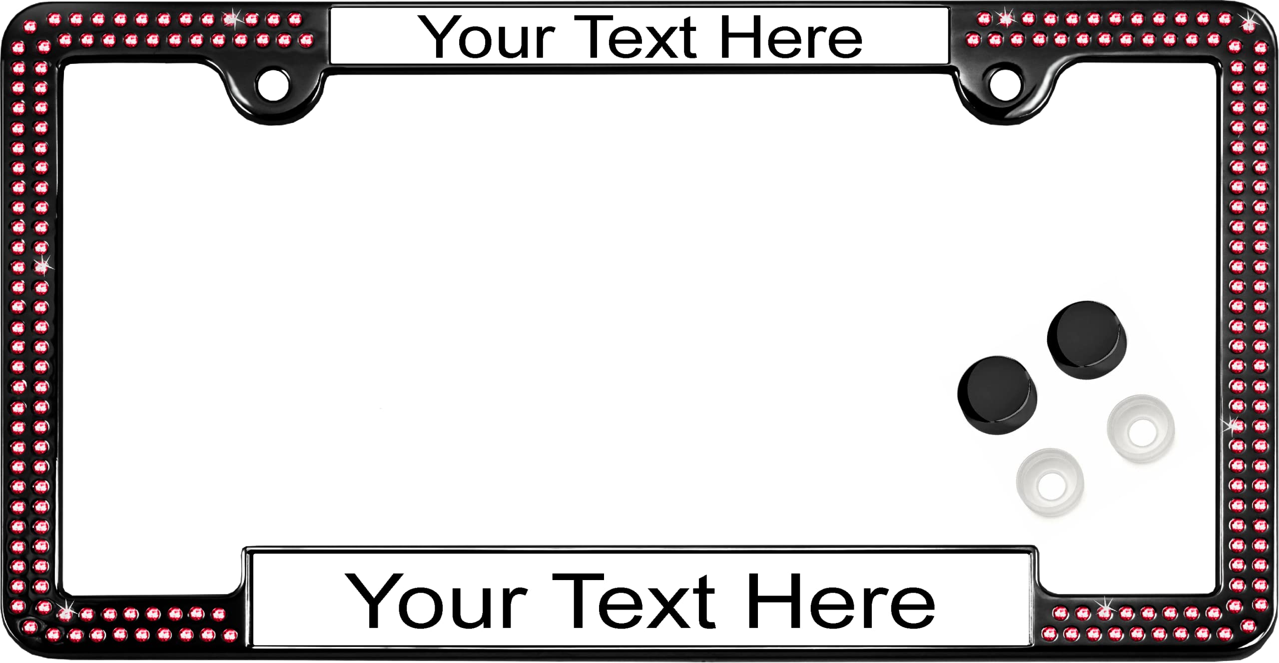 Crystals - Custom Personalized Black Metal Car License Plate Frame with Pink Cr - Picture 53 of 132