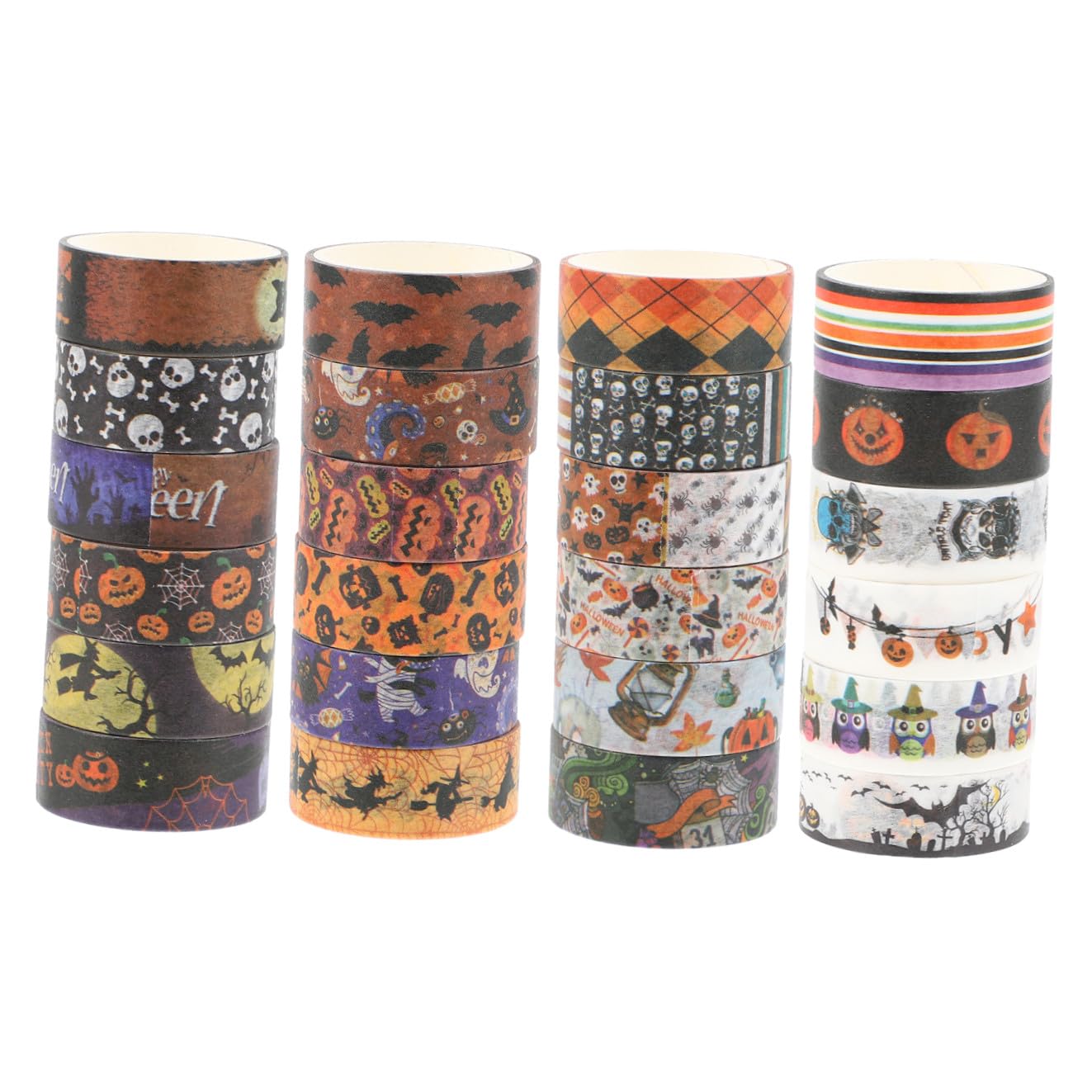 NUOBESTY 8 Juegos de Cintas Adhesivas Washi para Álbumes de Recortes de Halloween con Diseños Temáticos para Decoración Navideña Rollos X 8
