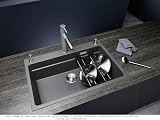 BLANCO ETAGON 8 | SILGRANIT Sink in Anthracite | Installation Type: Inset Installation from Above | for 80 cm Wide Base cabinets | System Concept with Versatile ETAGON Rails | [78x51x23.2 cm] - 4