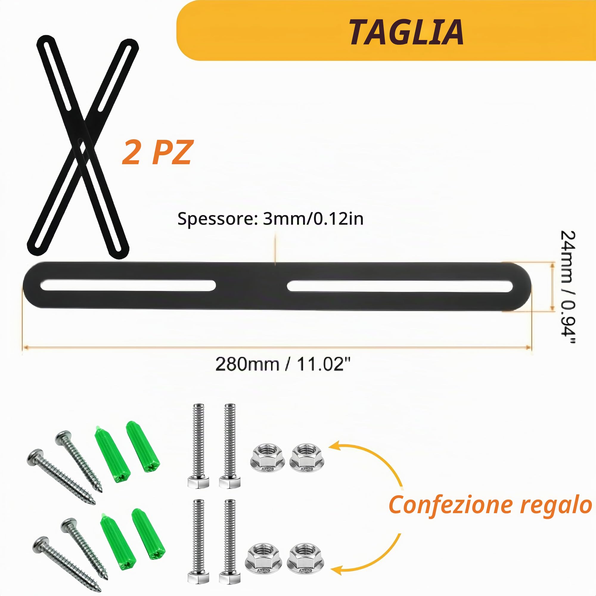 2 pezzi recinzione pali di fissaggio per cassetta delle lettere, a doppia asta, per recinzioni