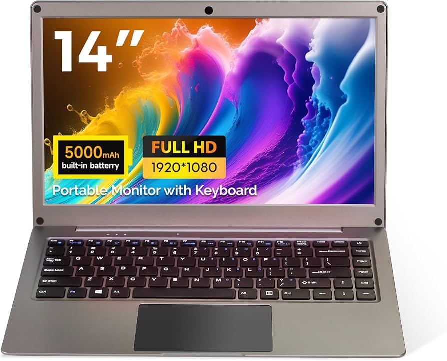 Amazon.co.jp: TEKCHIC キーボード付きポータブルモニター 14インチ