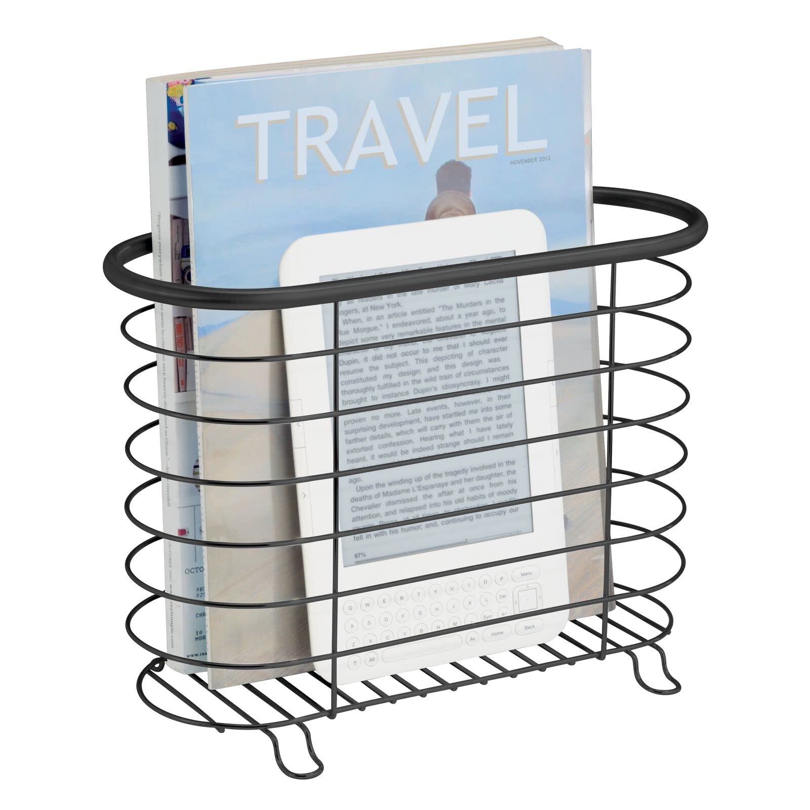 mDesign Zeitschriftenhalter Metall - praktische Aufbewahrung von Zeitungen und Zeitschriften im Bad, Büro und Eingang - moderner Design Zeitungsständer & Zeitungshalter
