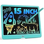Bravokids 15 Inch LCD Writing Tablet for 3 Year Olds - Electronic Drawing Pad and Doodle Board as Educational Birthday Gifts for Girls and Boys (Blue)